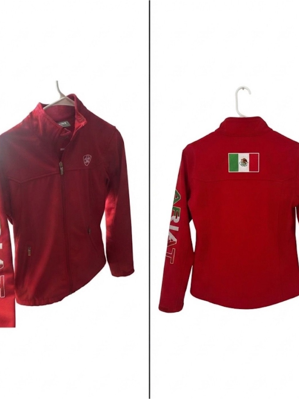 Ariat Red Performance Zip Jacket with Mexico Patch